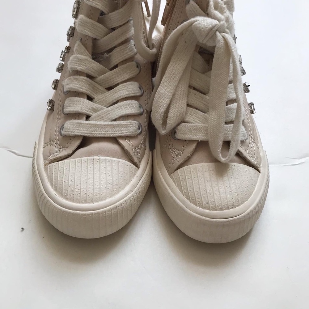 Zara cream jewel studded high-top sneakers VGUC (missing jewels) size 26(9.5) - Picture 8 of 10
